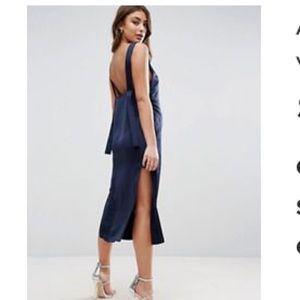 ASOS Navy Blue Midi Dress